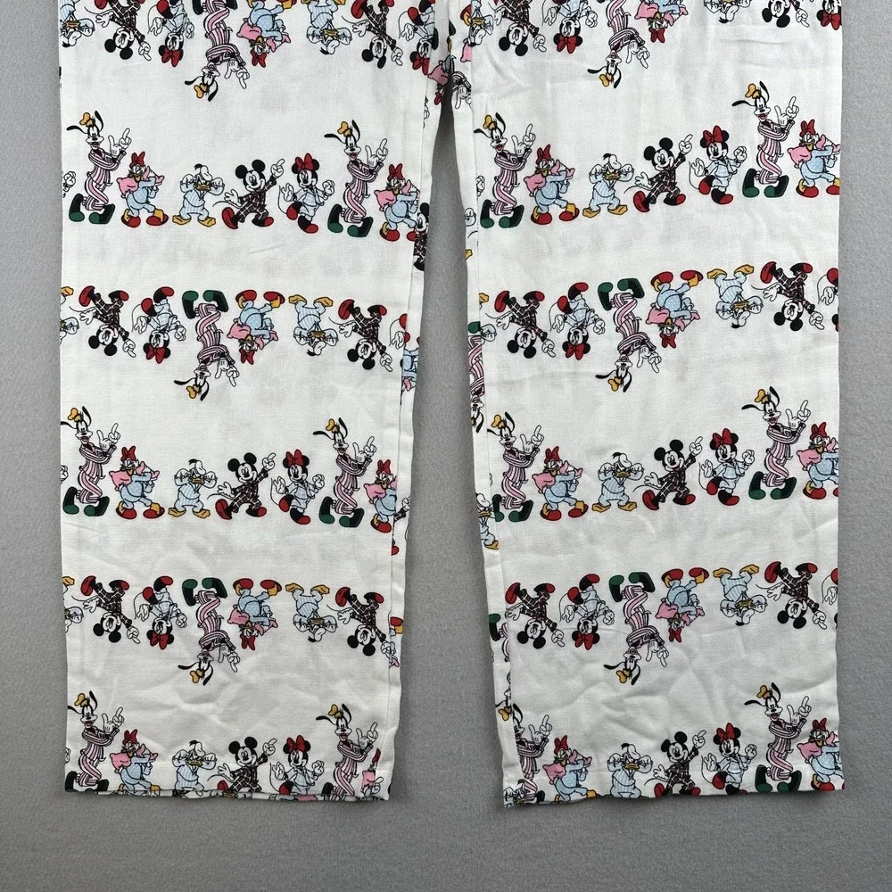 Old Navy x Disney‎ Women's White Mickey Mouse Parade Flannel Pajama Pants Size M